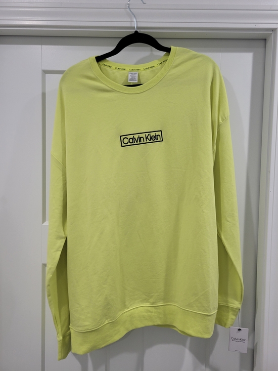 Calvin Klein Tops - Calvin Klein Neon Lime Sleepwear Top With Embroidery Logo NWT
